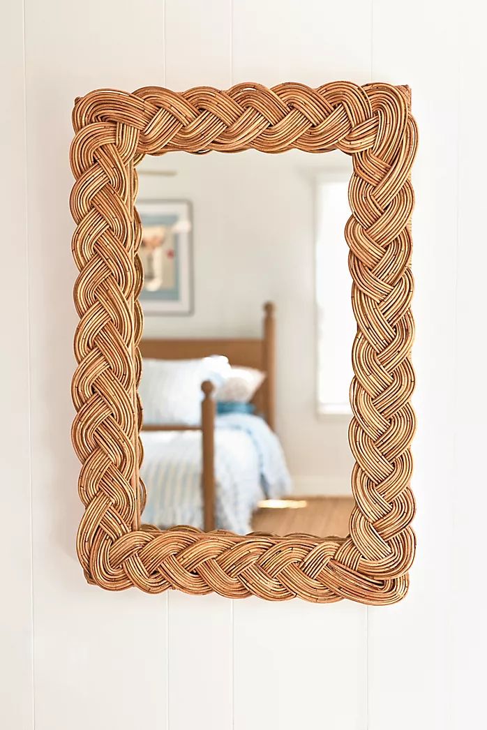 Handwoven Rattan Wall Mirror
