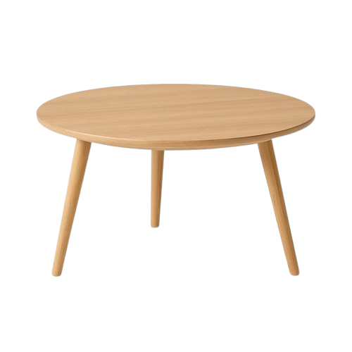 Minimalist Round Wooden Coffee Table