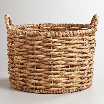 Handwoven Seagrass Storage Basket with Handles